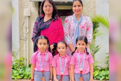 Sukoon Tejwani, Aayat Qureshi and Divisha Lalwani of LKG Shine at the National-Level Spring Blossoms Colouring Competition - 1